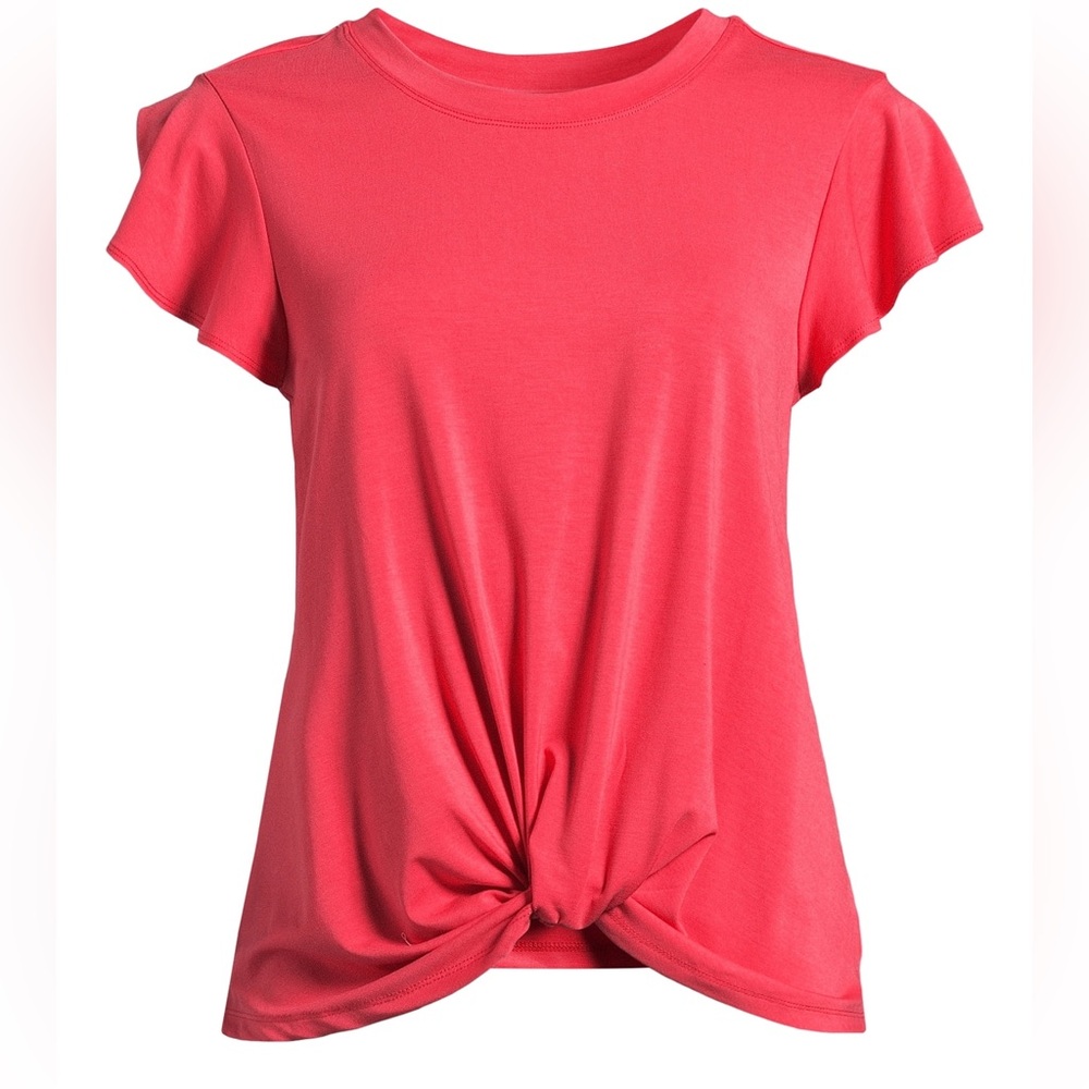 Time and Tru Pink Tie Front T-Shirt